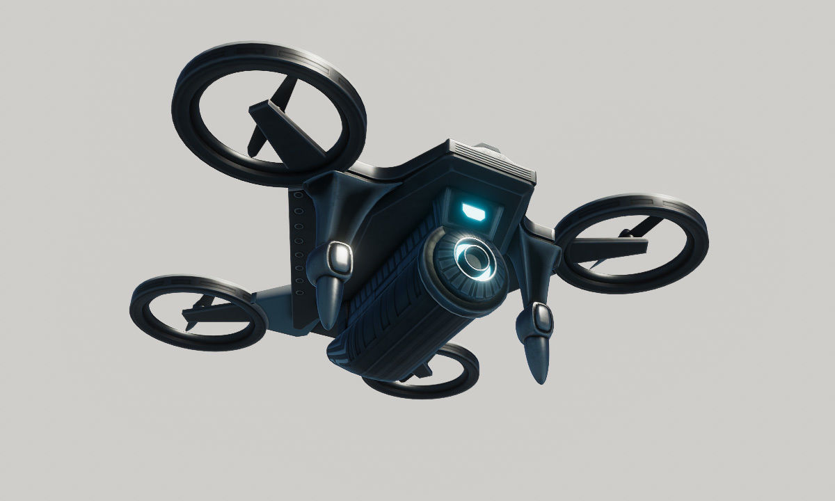 Sci Fi Quadcopter Drone Low-poly 3D model_4