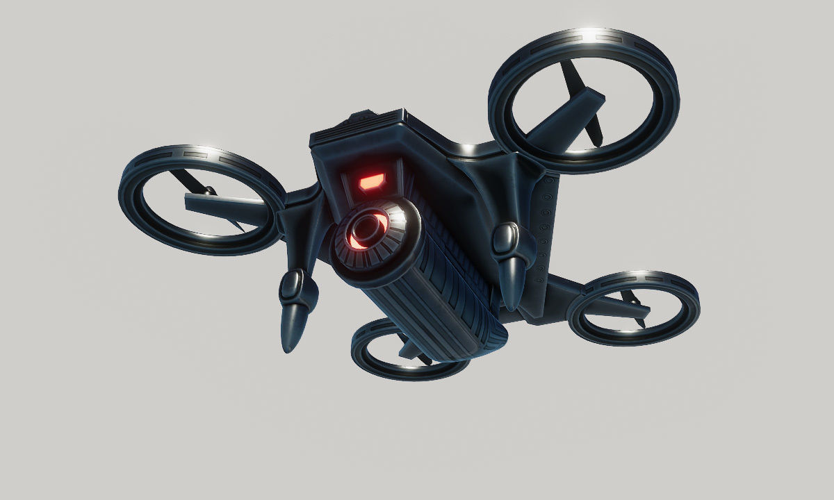 Sci Fi Quadcopter Drone Low-poly 3D model_6
