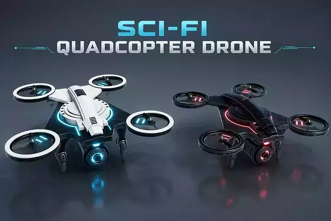 Sci Fi Quadcopter Drone