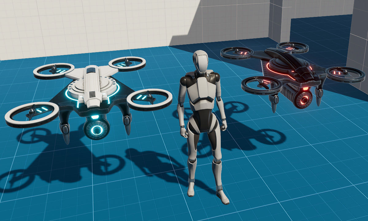 Sci Fi Quadcopter Drone Low-poly 3D model_1