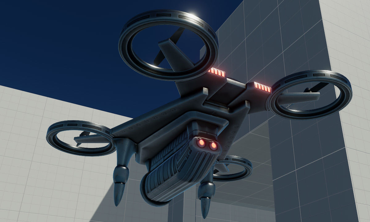 Sci Fi Quadcopter Drone Low-poly 3D model_2