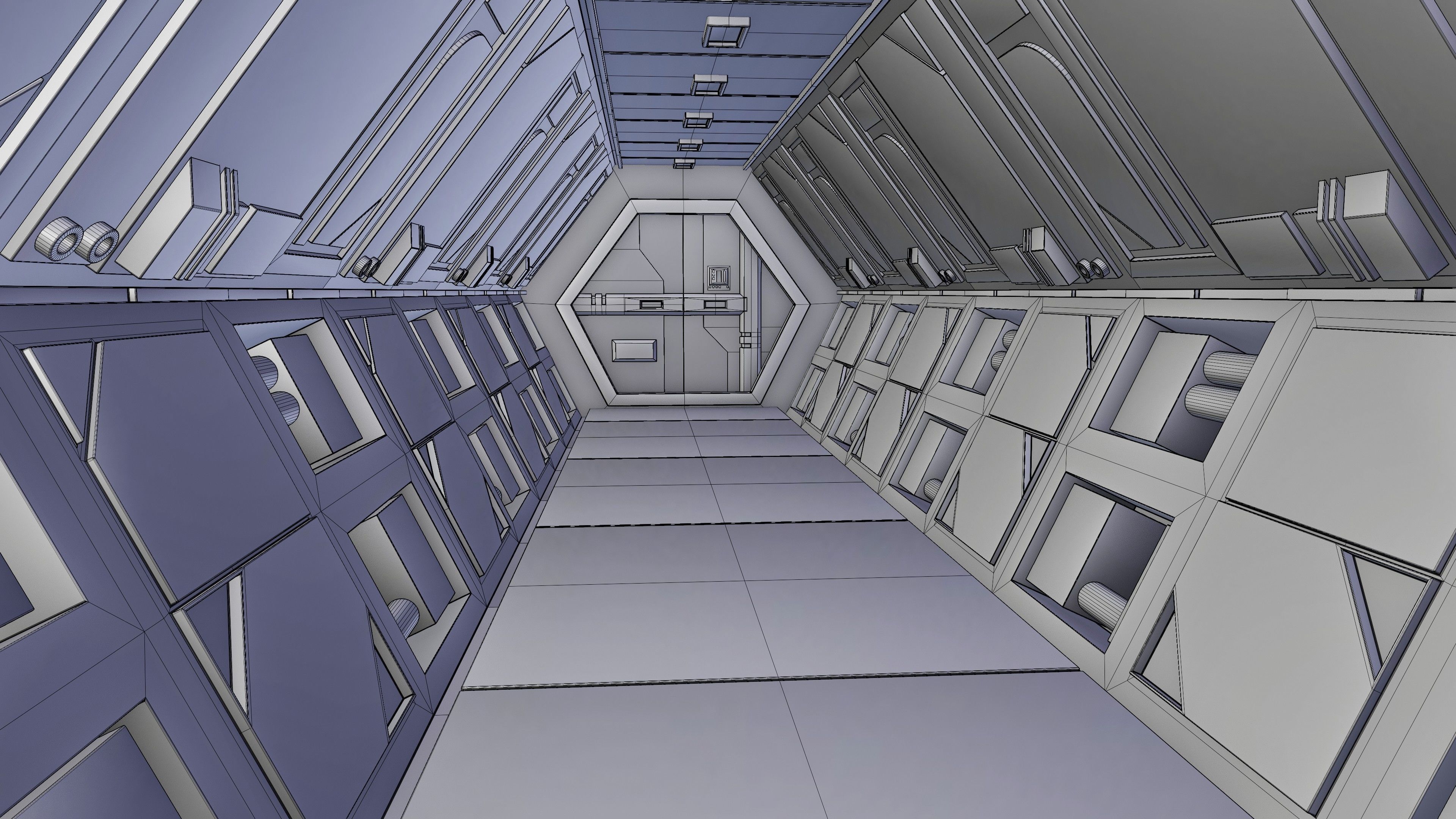 Sci-Fi Airlock Corridor 3D model_18