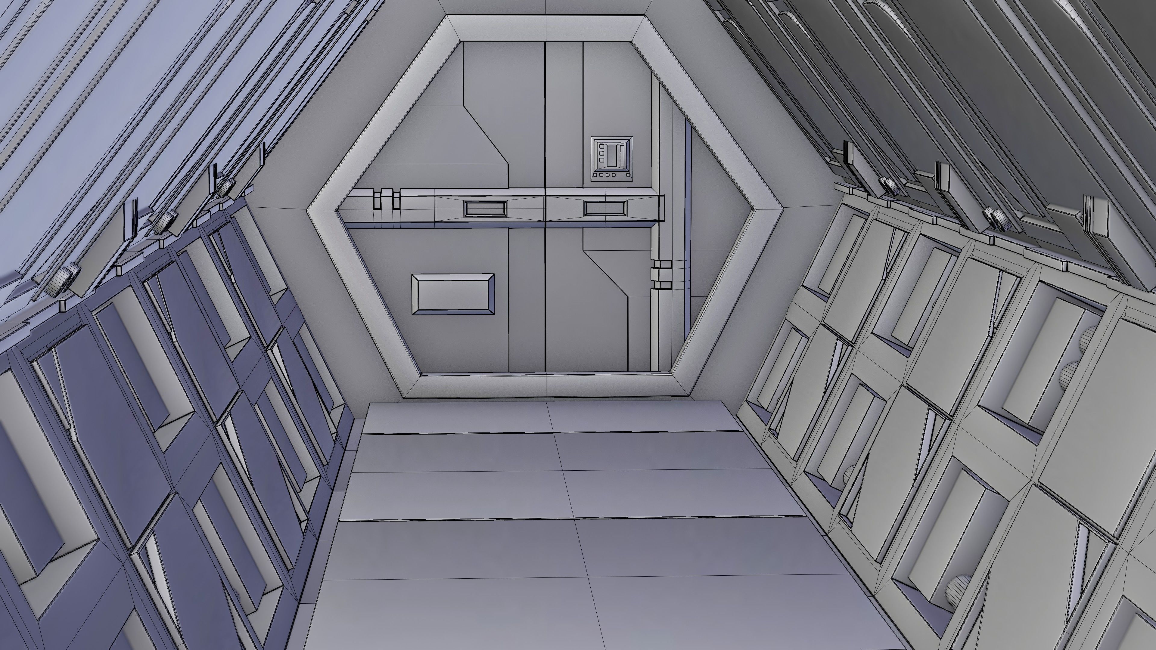 Sci-Fi Airlock Corridor 3D model_21