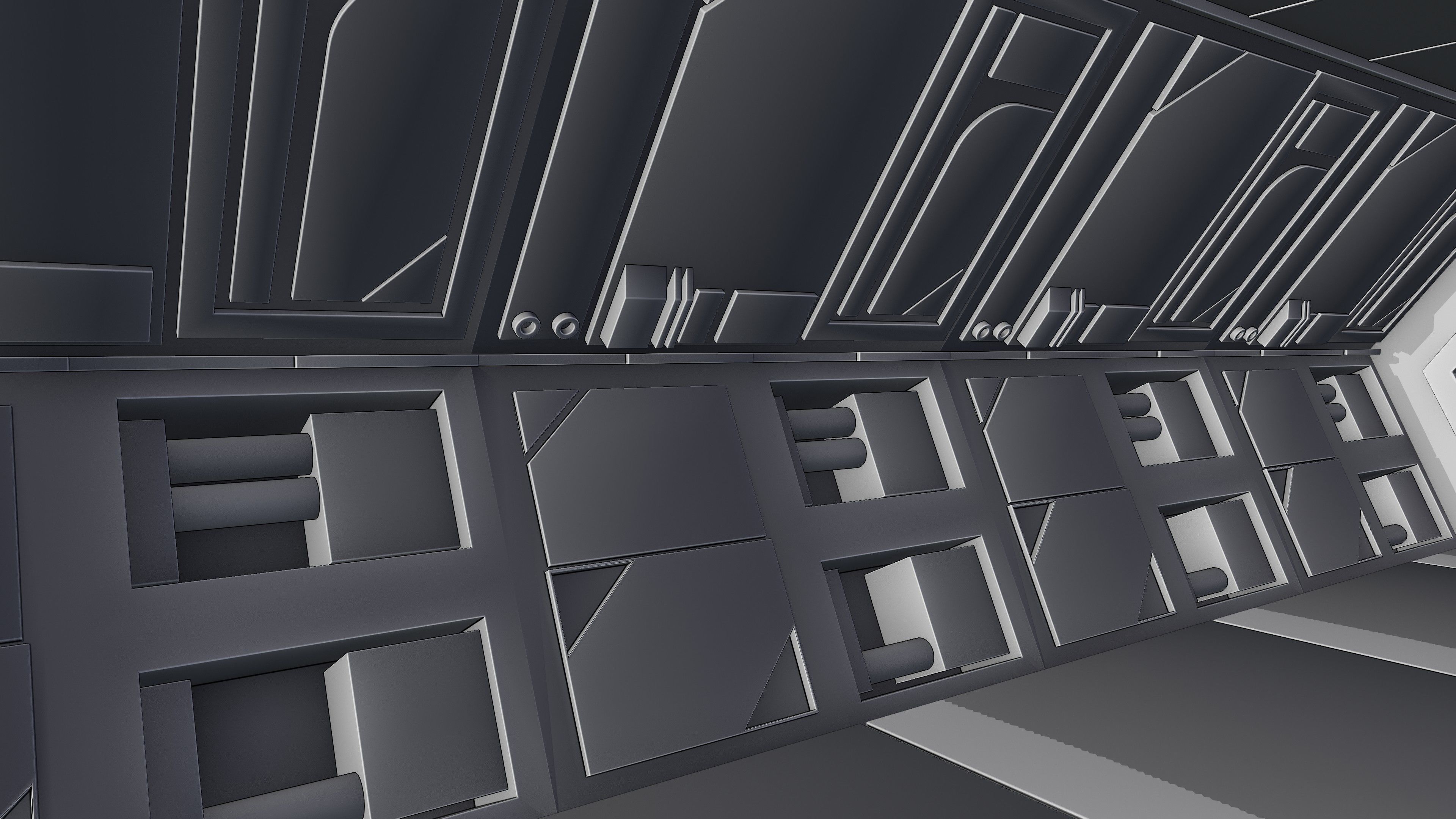 Sci-Fi Airlock Corridor 3D model_12