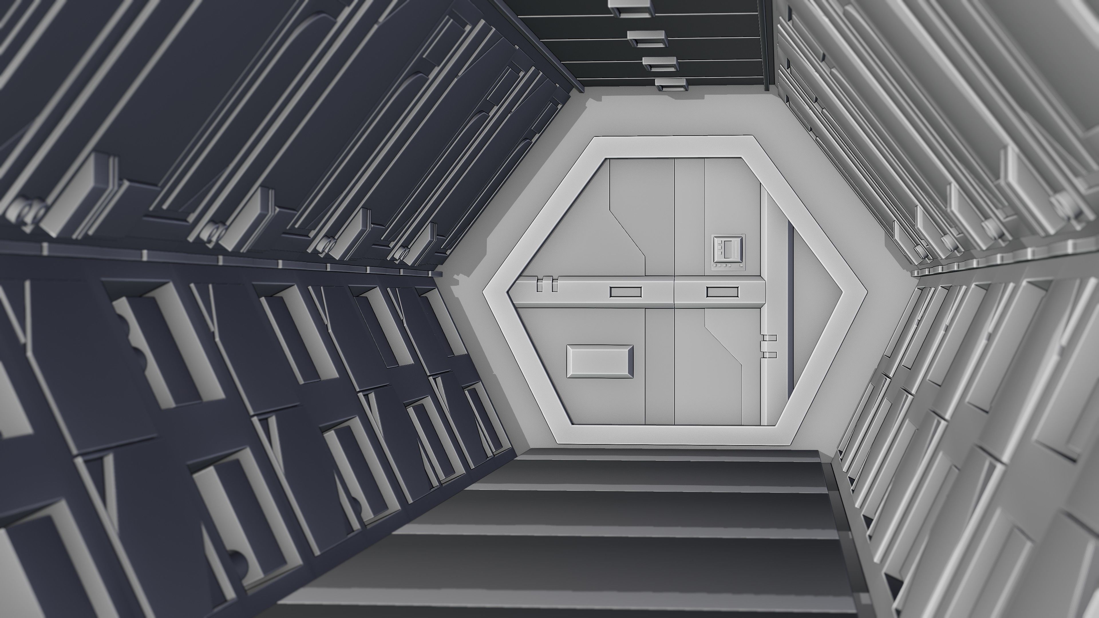 Sci-Fi Airlock Corridor 3D model_8