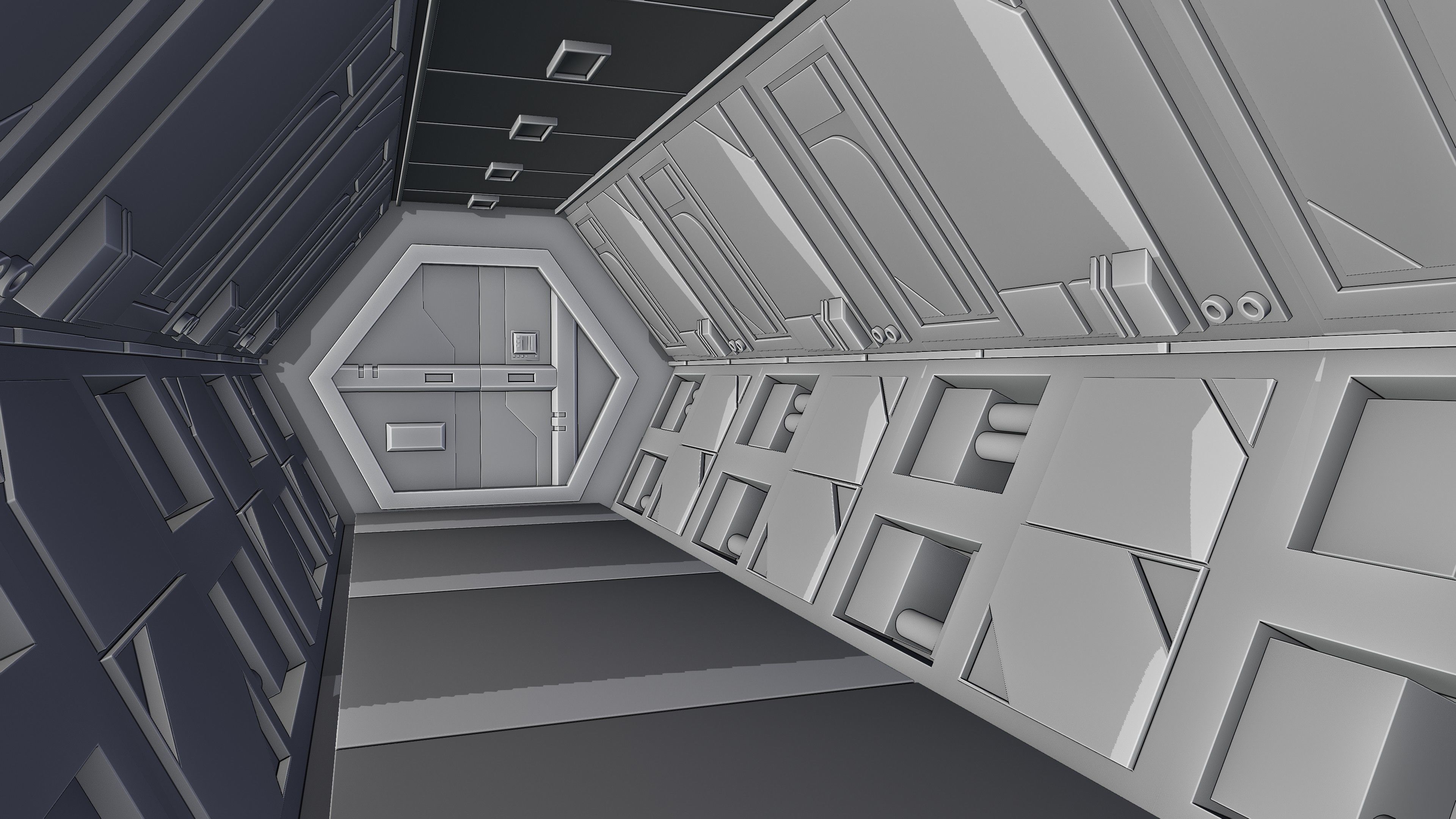 Sci-Fi Airlock Corridor 3D model_14