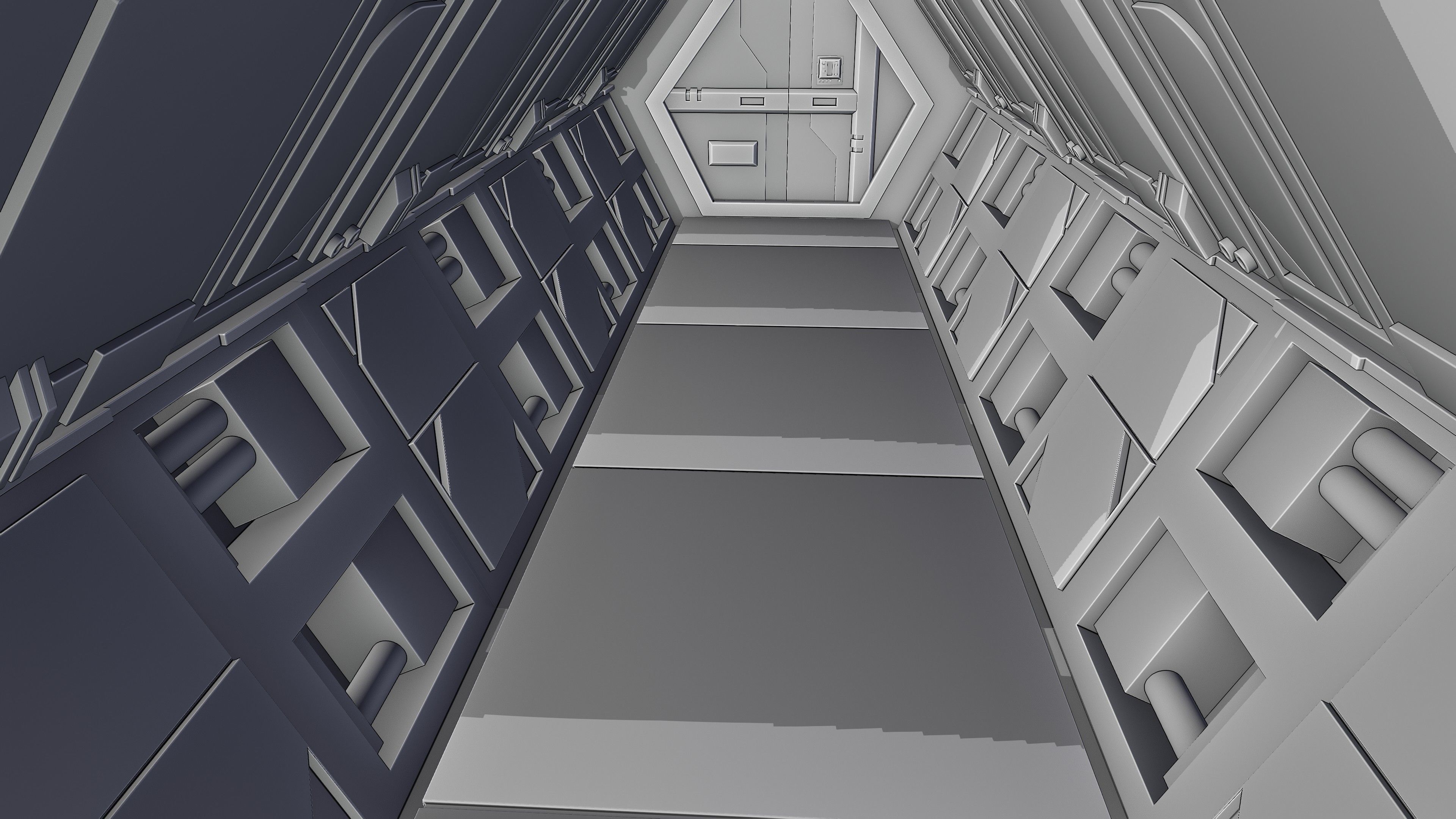Sci-Fi Airlock Corridor 3D model_17