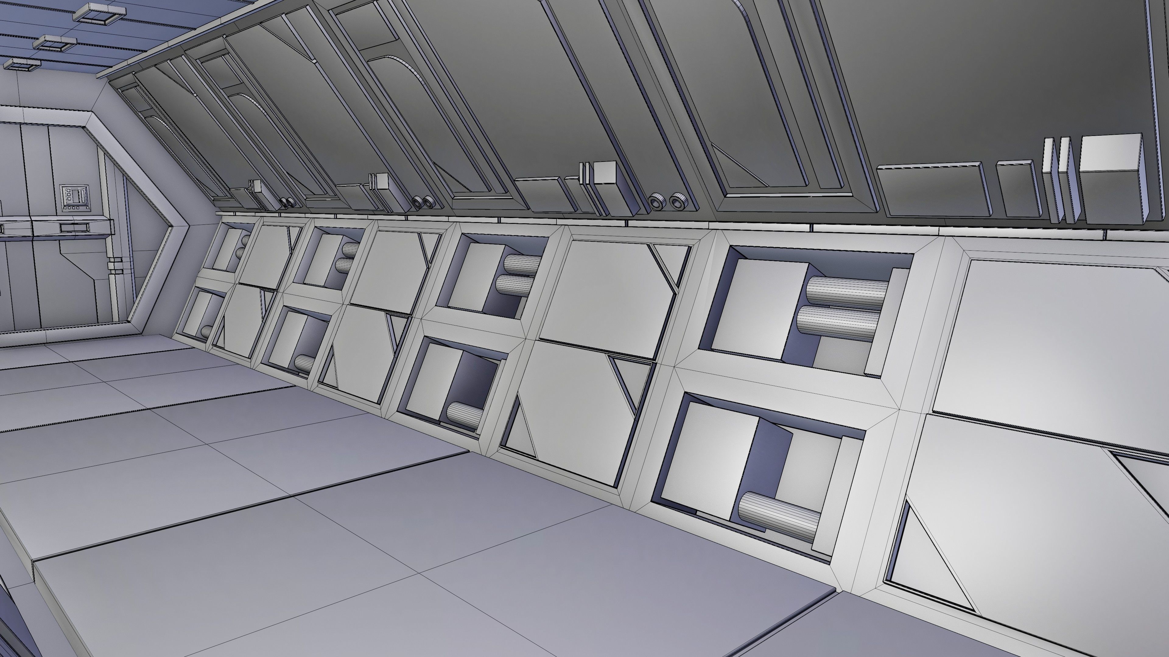 Sci-Fi Airlock Corridor 3D model_25