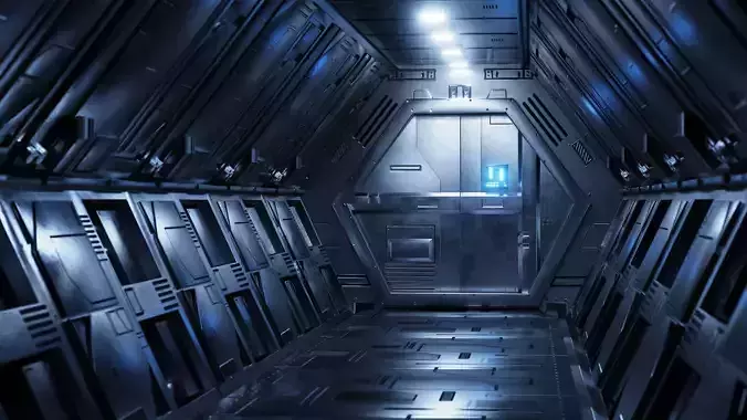 Sci-Fi Airlock Corridor 3D model