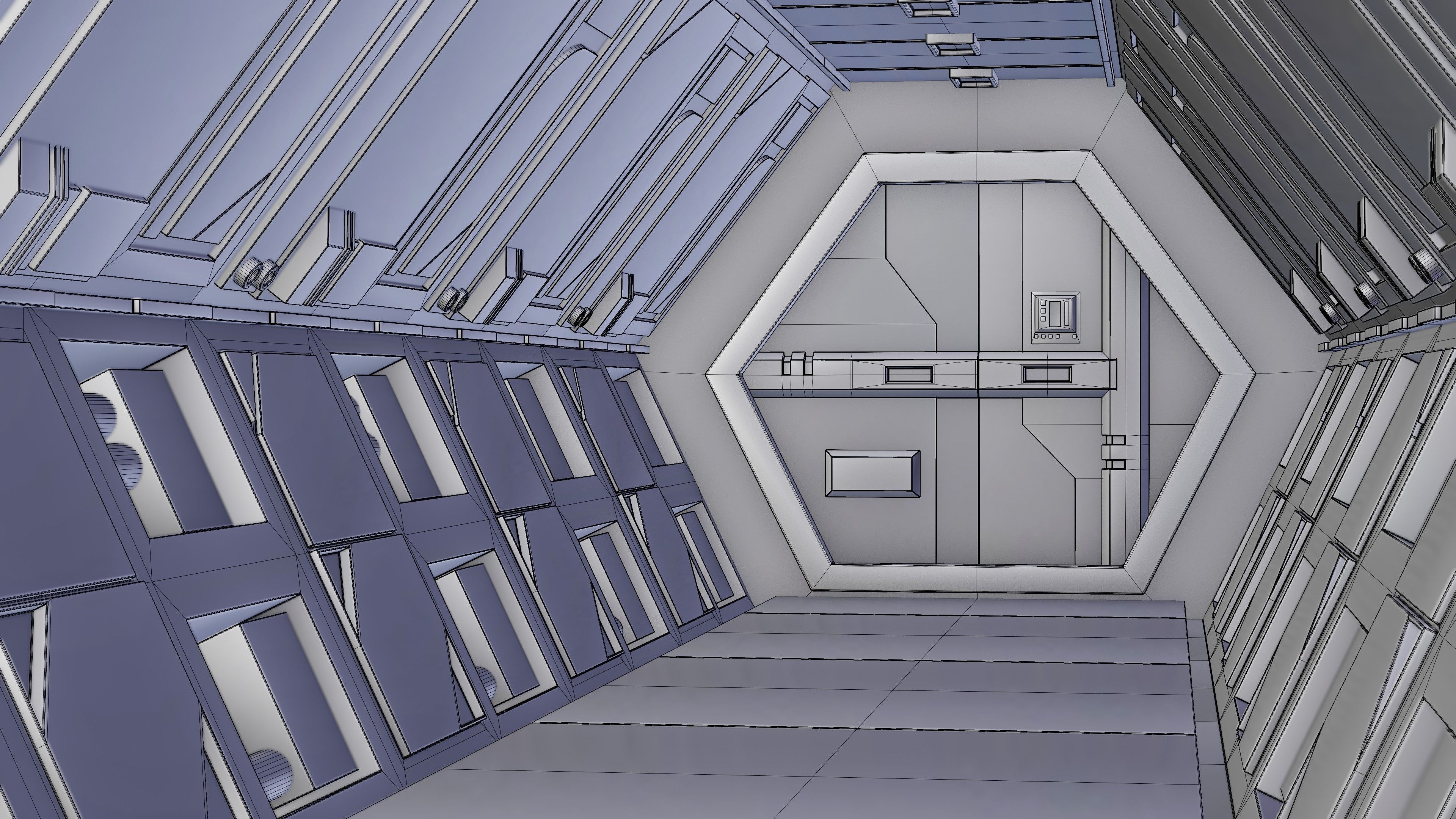 Sci-Fi Airlock Corridor 3D model_22