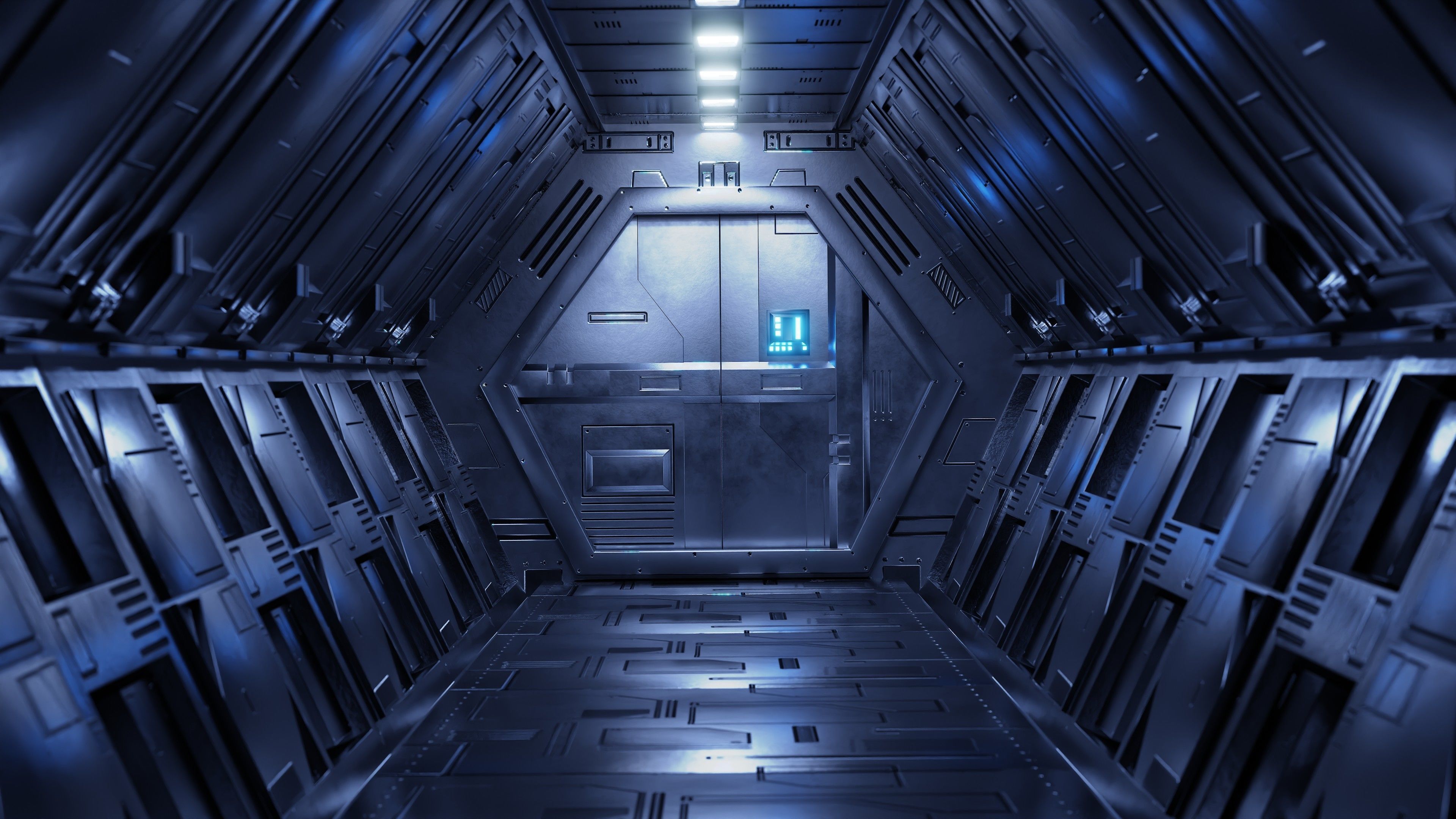 Sci-Fi Airlock Corridor 3D model_6