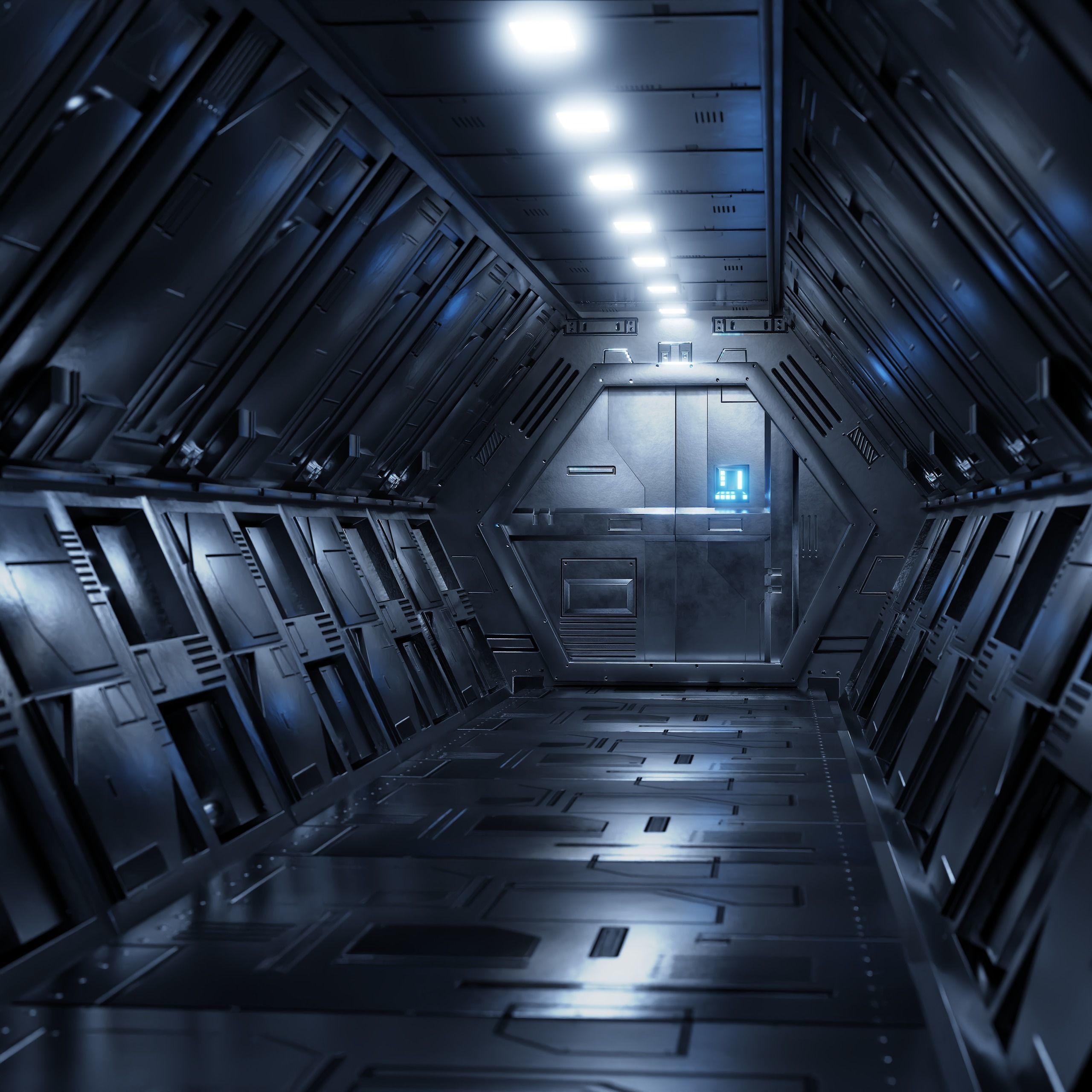 Sci-Fi Airlock Corridor 3D model_7