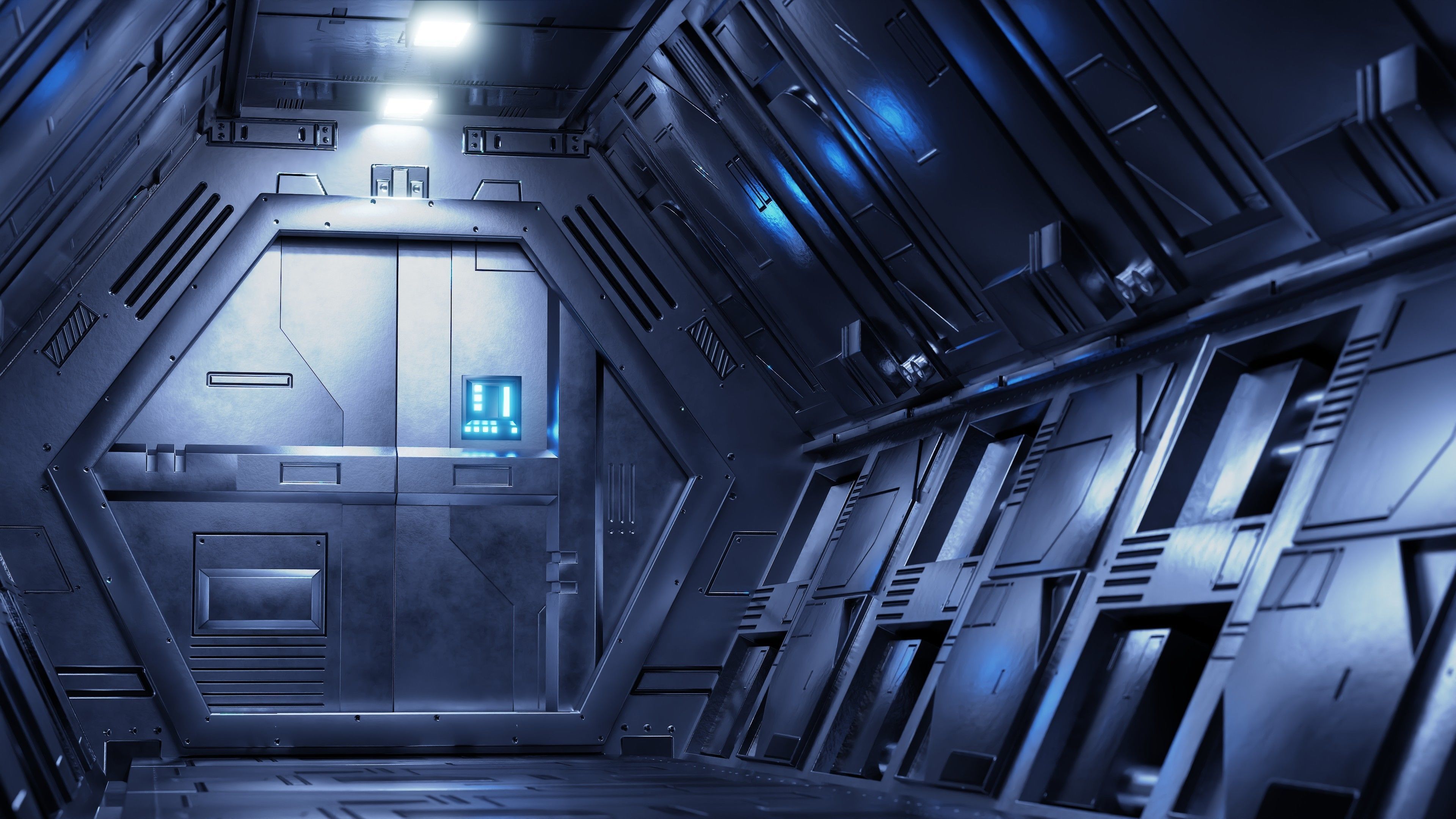 Sci-Fi Airlock Corridor 3D model_4