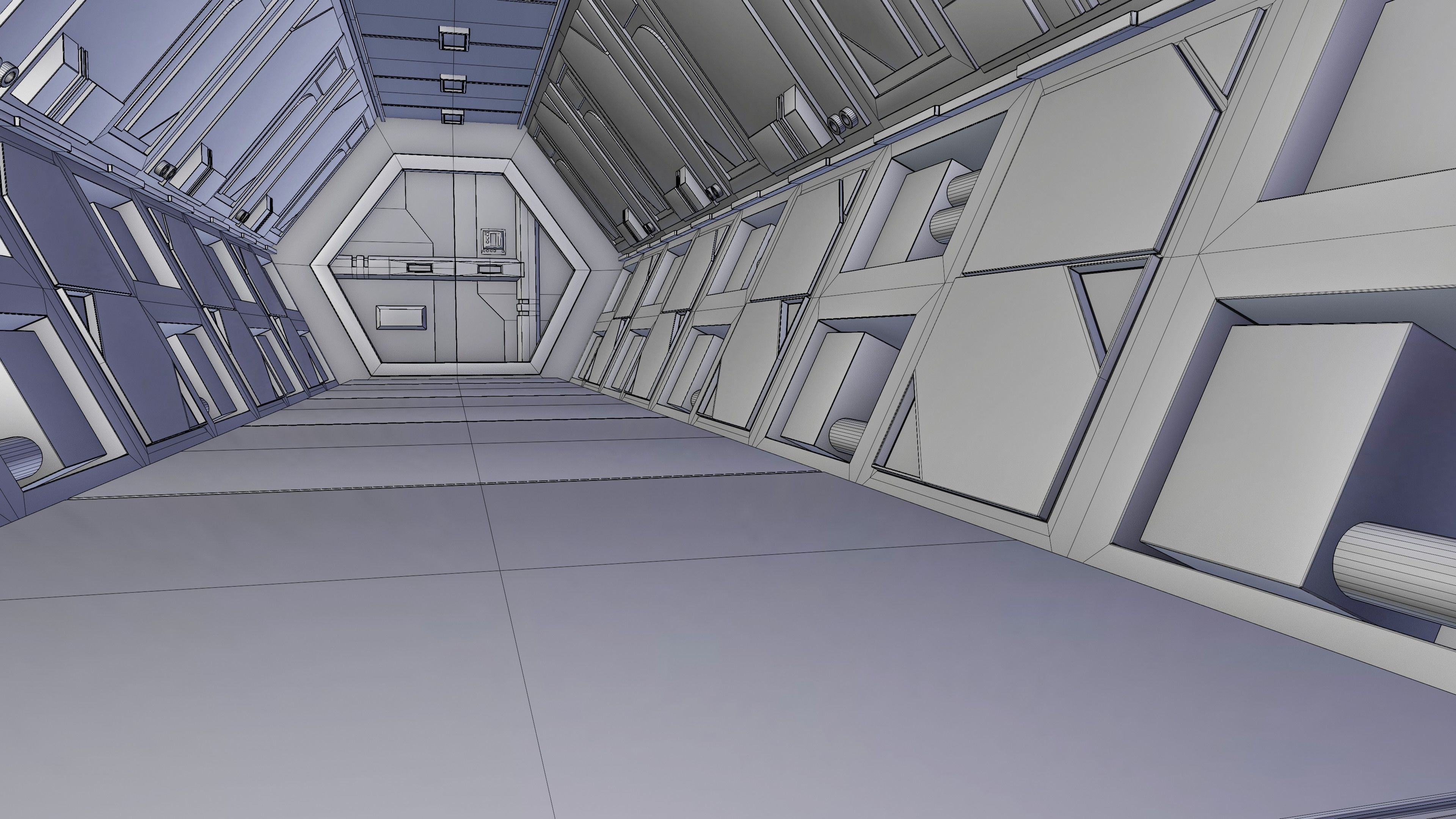 Sci-Fi Airlock Corridor 3D model_27