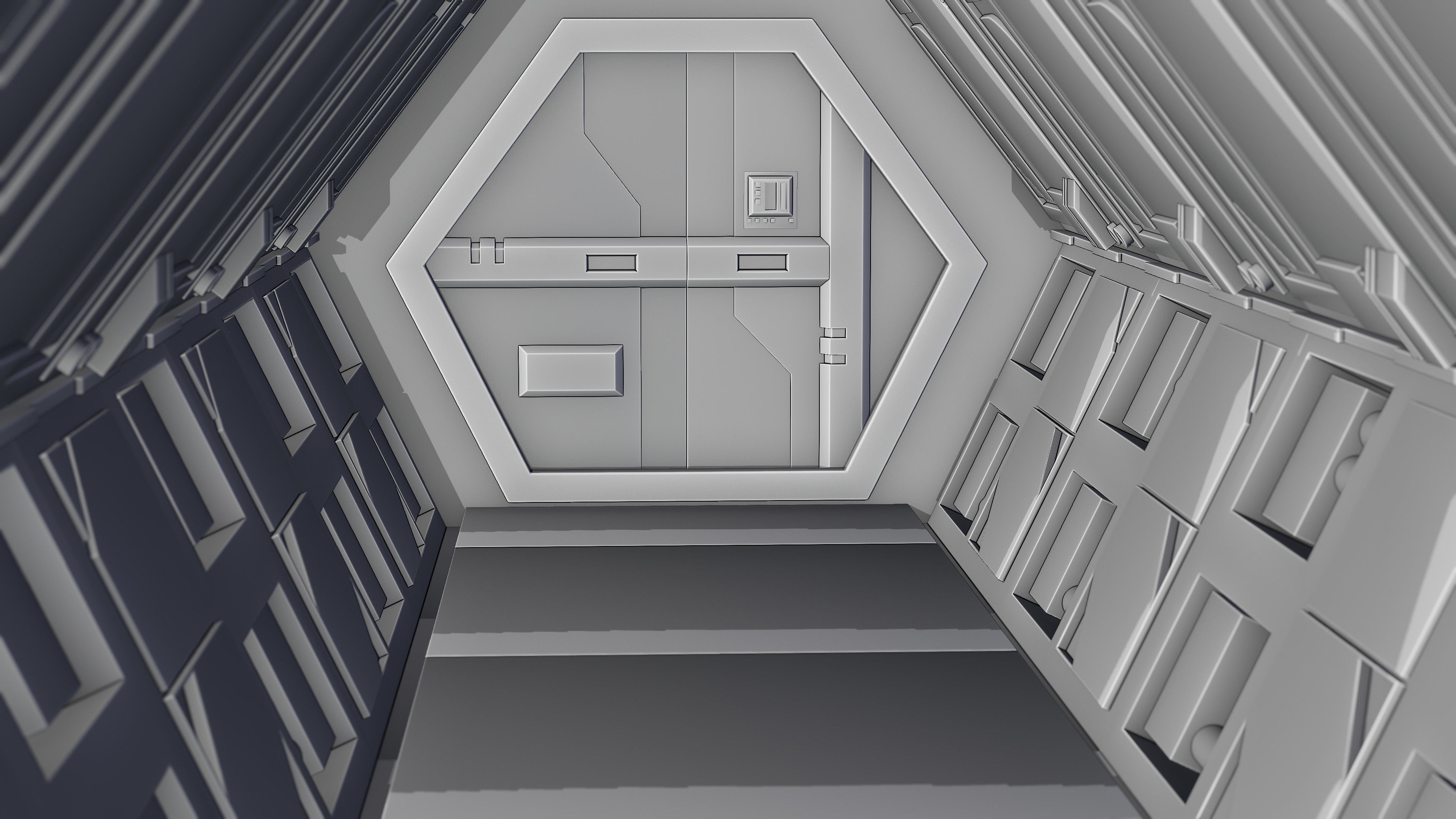Sci-Fi Airlock Corridor 3D model_15