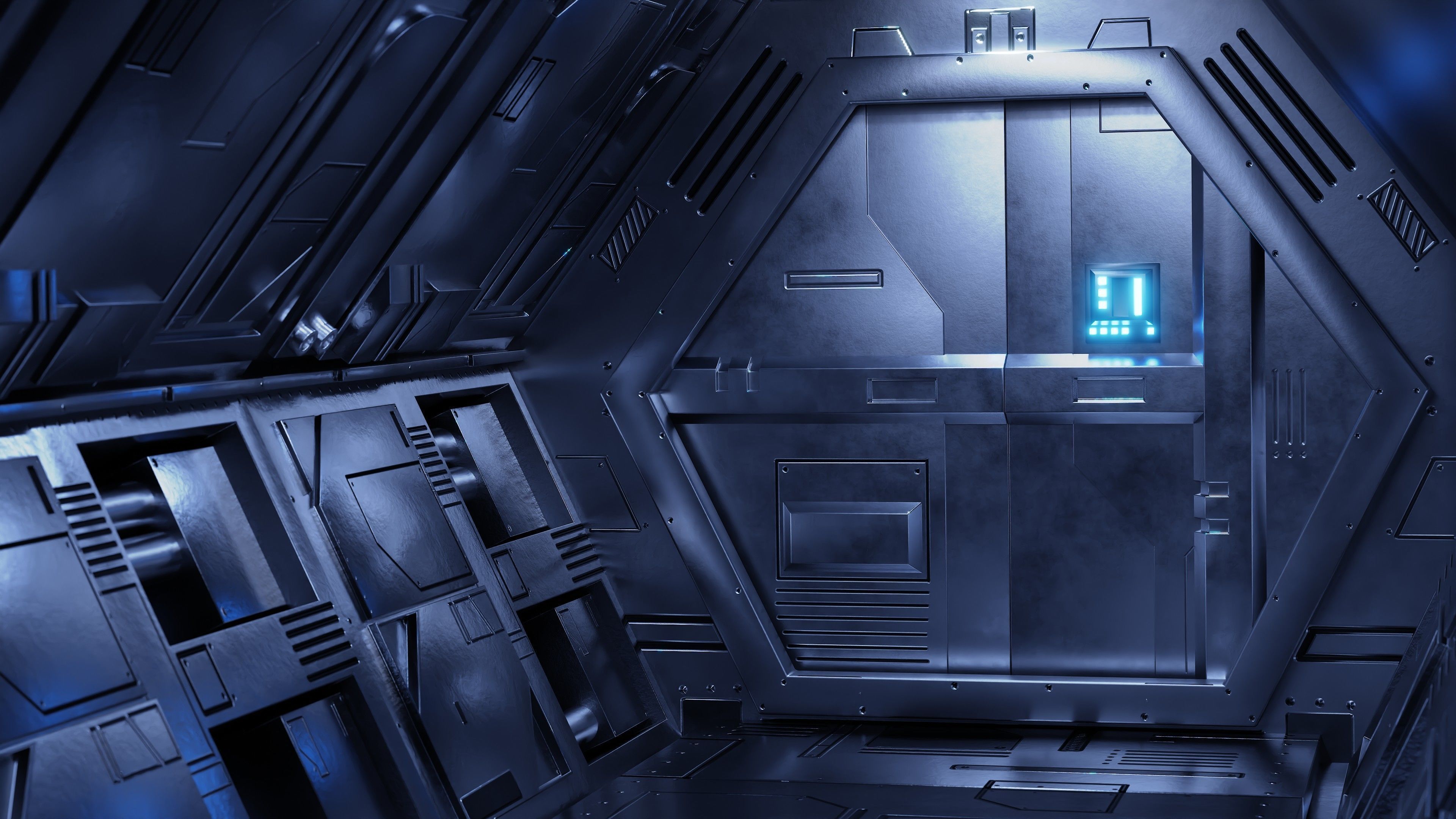 Sci-Fi Airlock Corridor 3D model_3