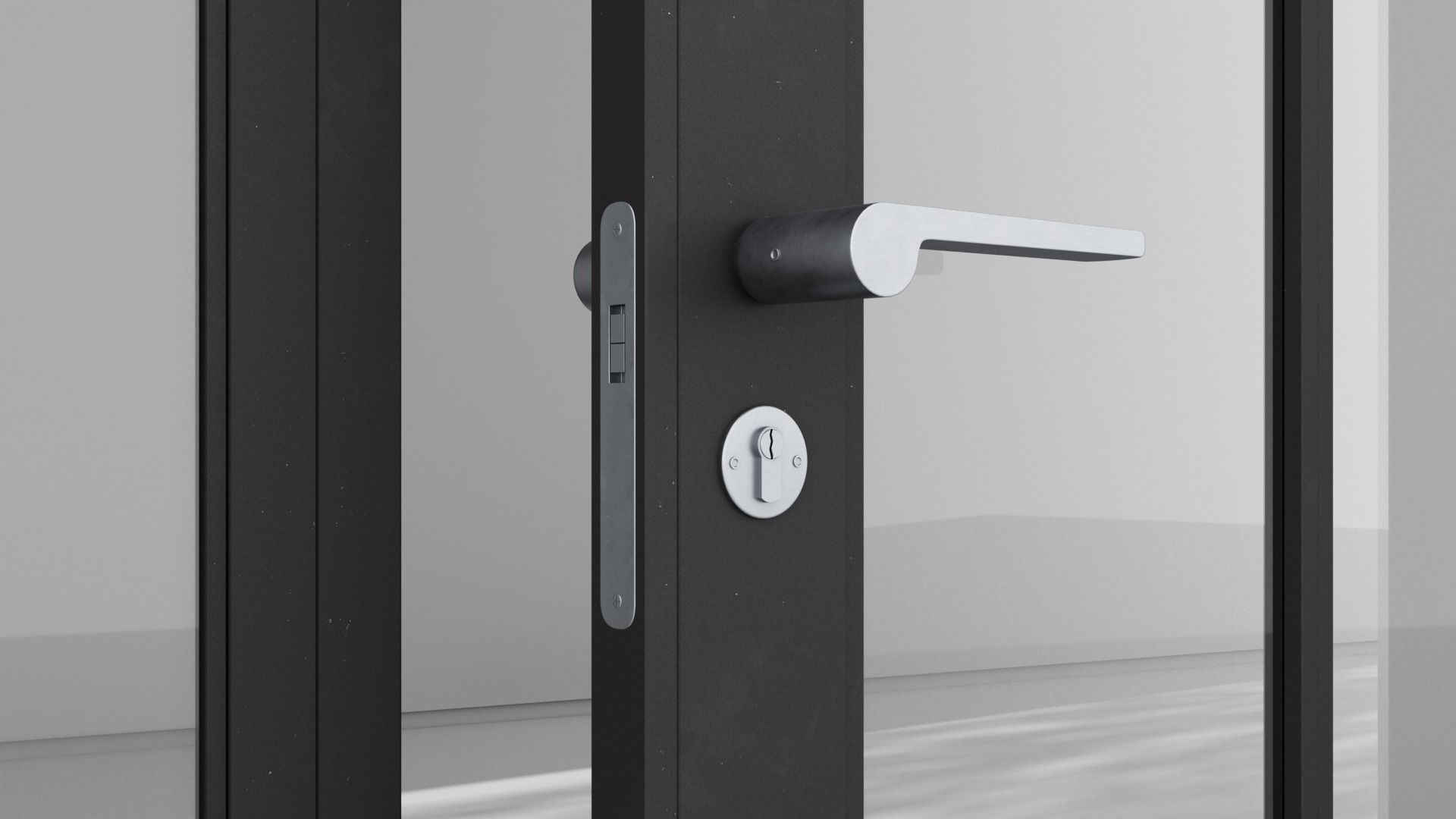 Aluminium door 158 3D model_1
