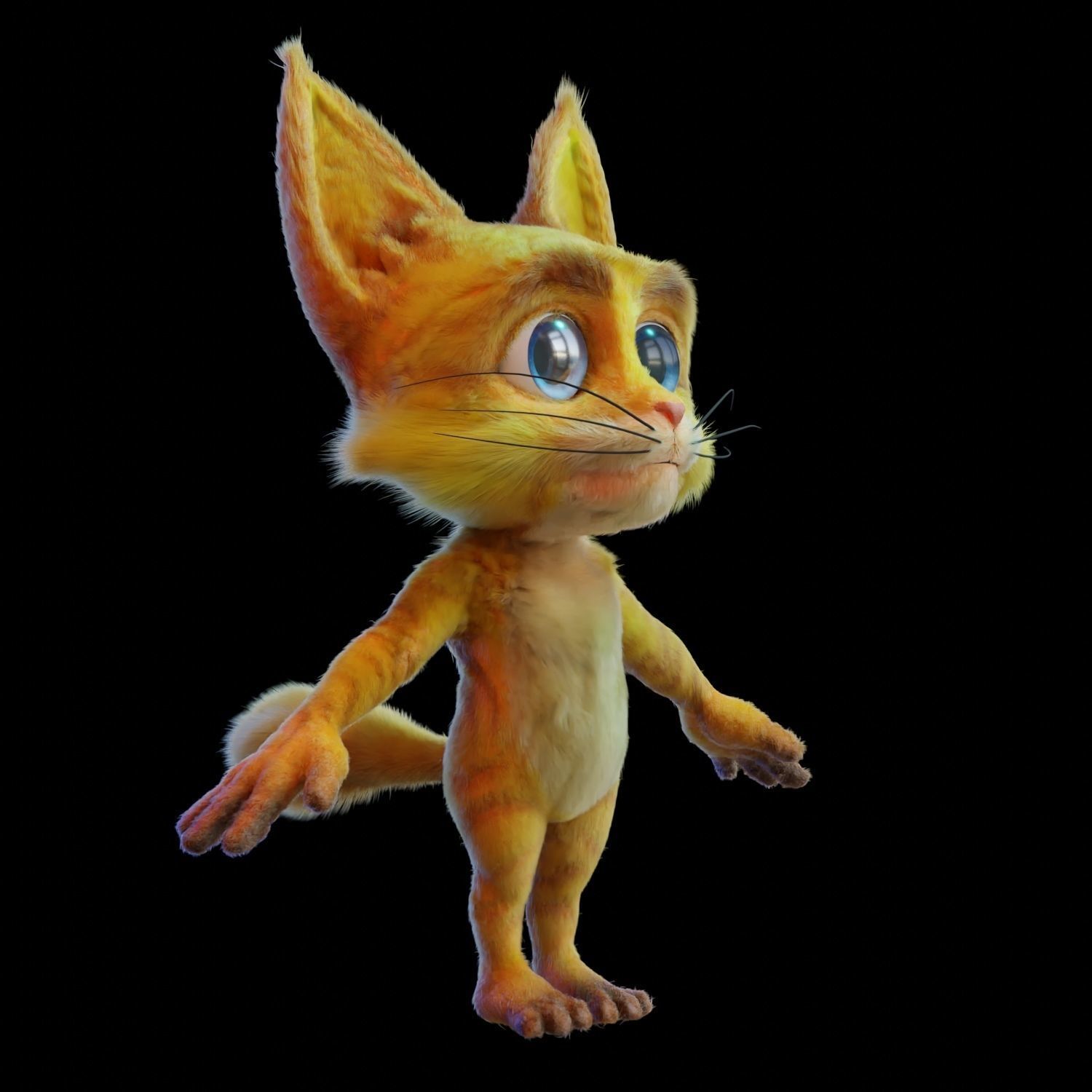 Die Katze Cat Cartoon Character Mascot Low-poly 3D model_8