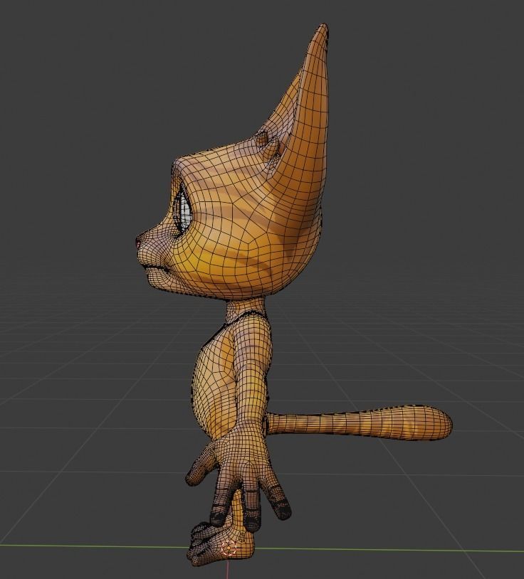 Die Katze Cat Cartoon Character Mascot Low-poly 3D model_28