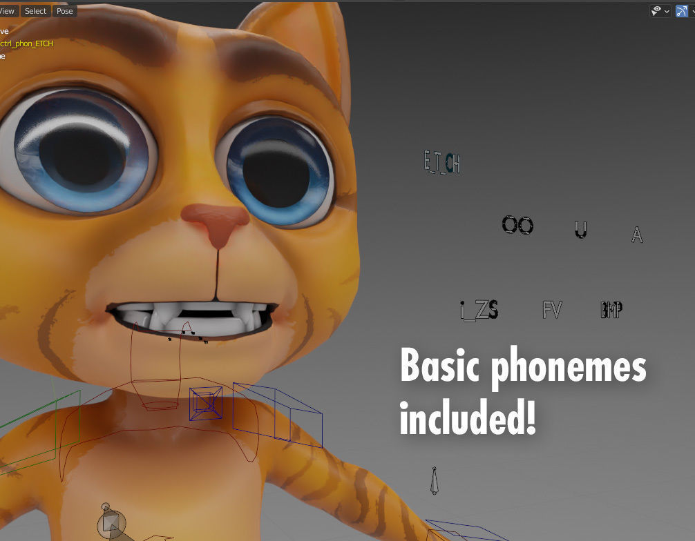 Die Katze Cat Cartoon Character Mascot Low-poly 3D model_5