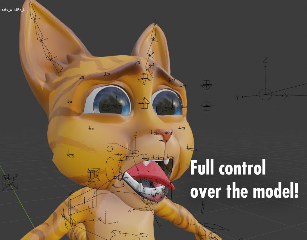 Die Katze Cat Cartoon Character Mascot Low-poly 3D model_6