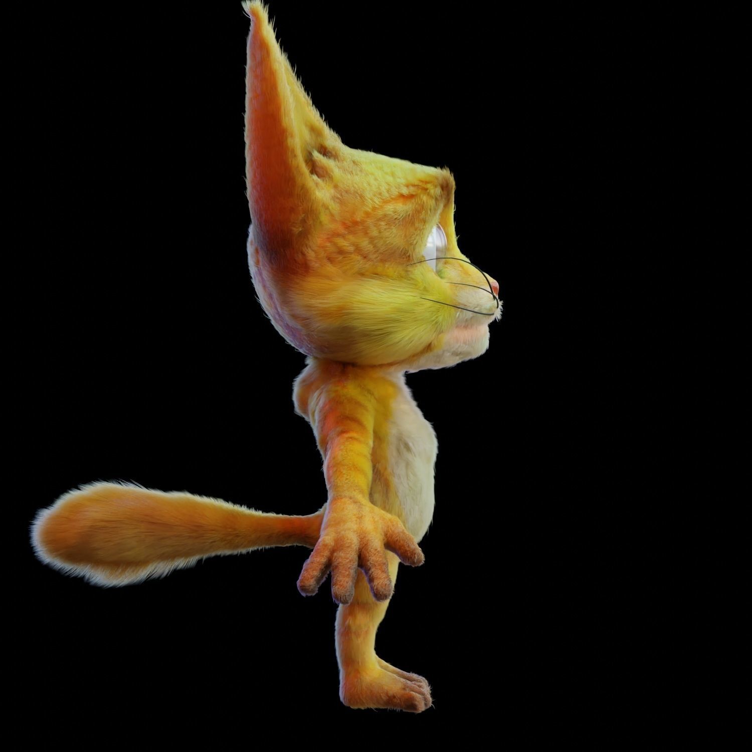 Die Katze Cat Cartoon Character Mascot Low-poly 3D model_9