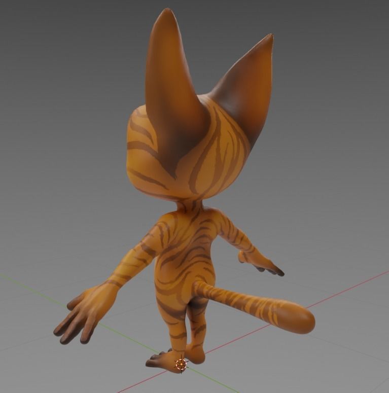 Die Katze Cat Cartoon Character Mascot Low-poly 3D model_17