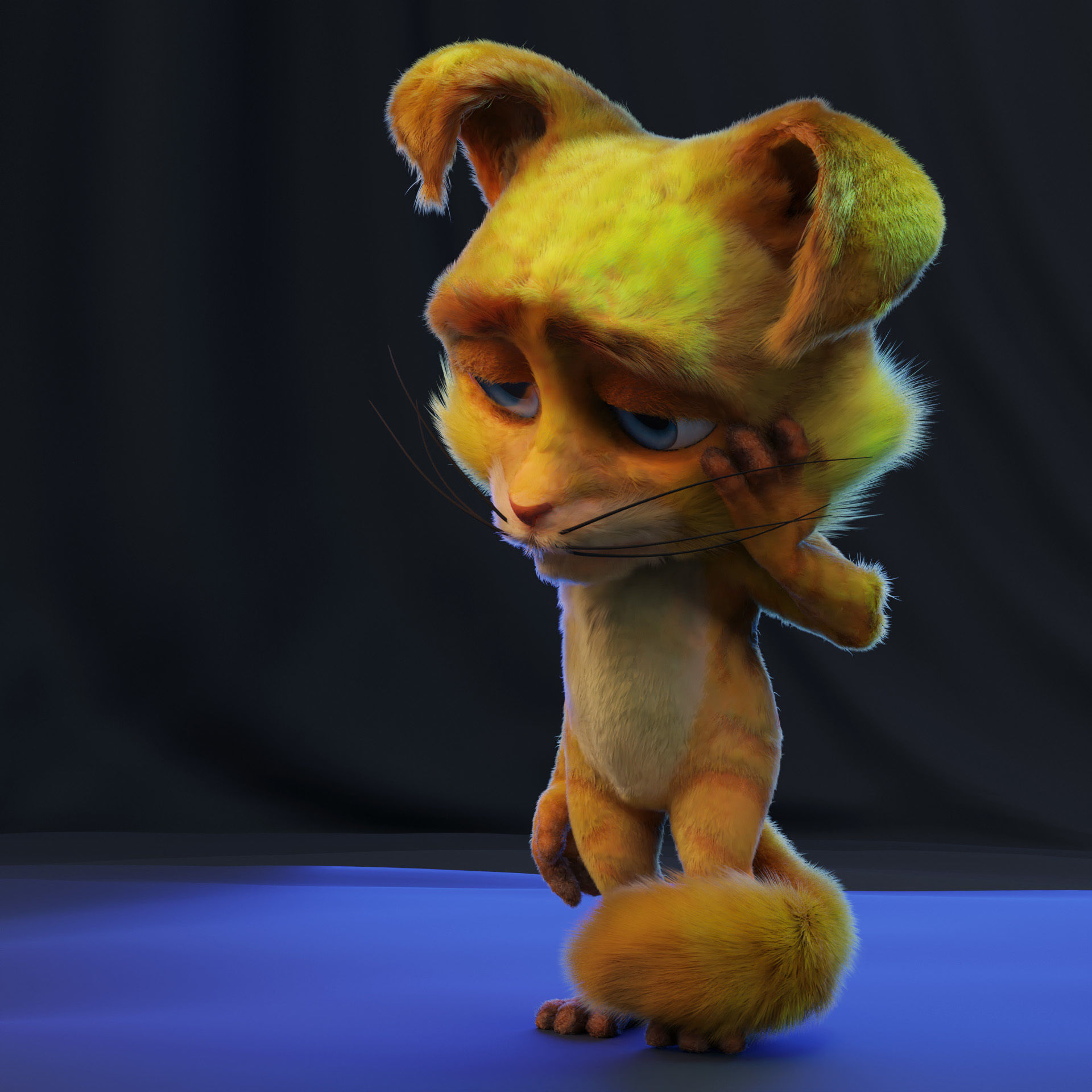 Die Katze Cat Cartoon Character Mascot Low-poly 3D model_2