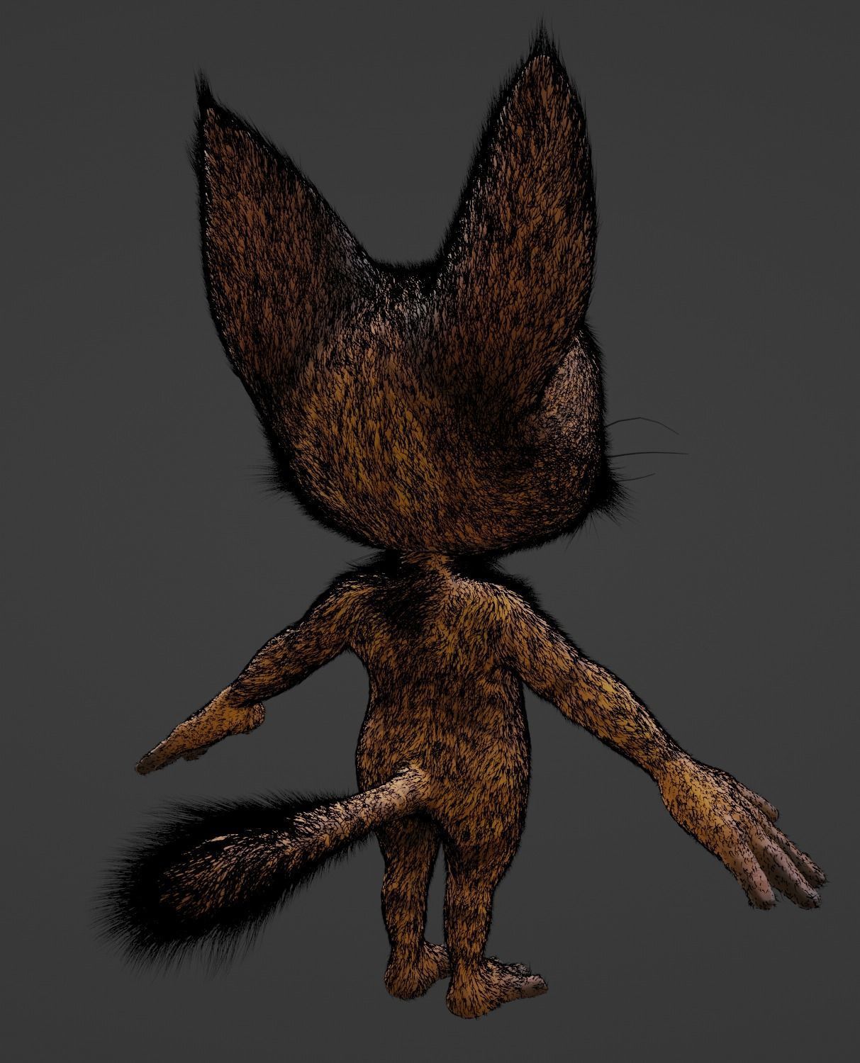 Die Katze Cat Cartoon Character Mascot Low-poly 3D model_16