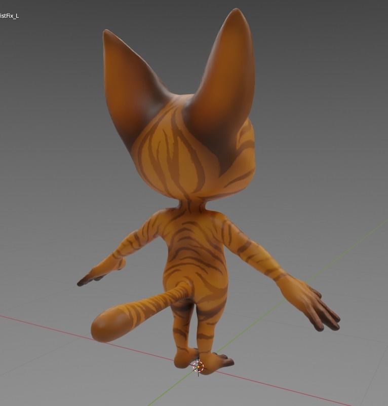 Die Katze Cat Cartoon Character Mascot Low-poly 3D model_20