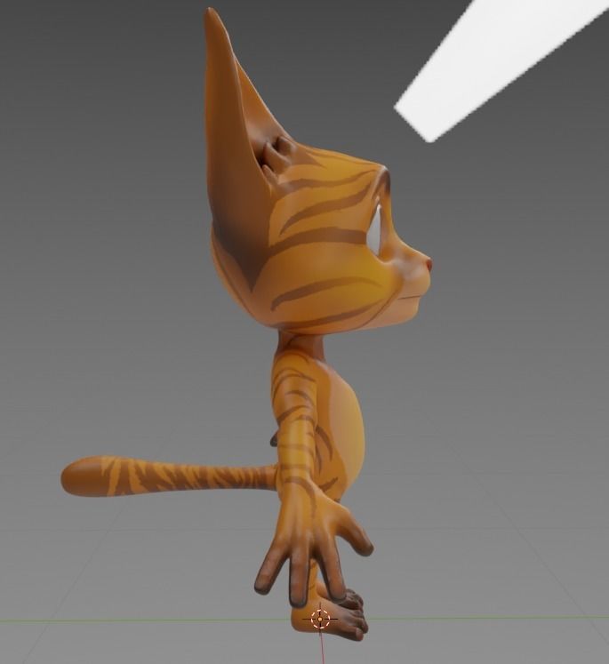 Die Katze Cat Cartoon Character Mascot Low-poly 3D model_19