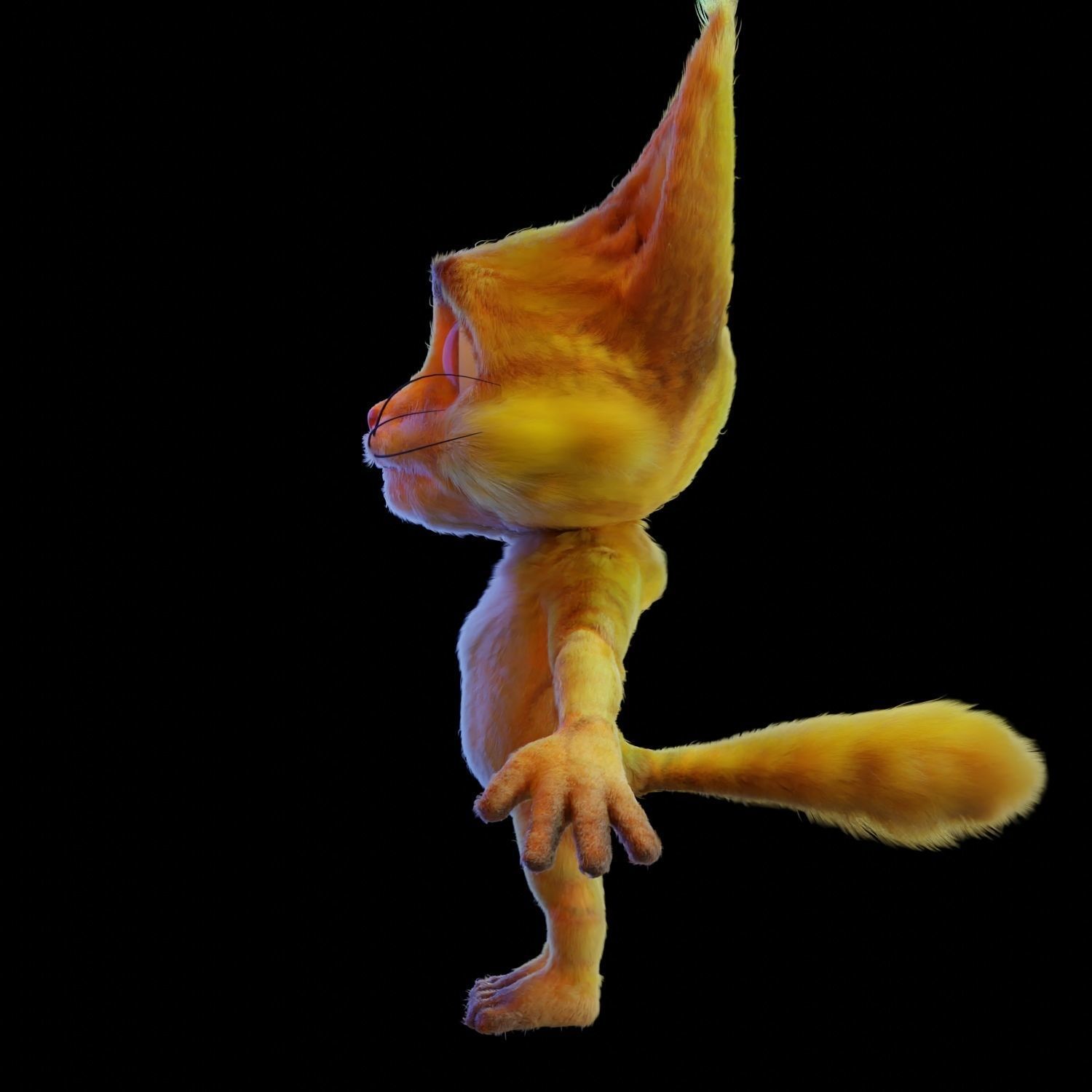 Die Katze Cat Cartoon Character Mascot Low-poly 3D model_13