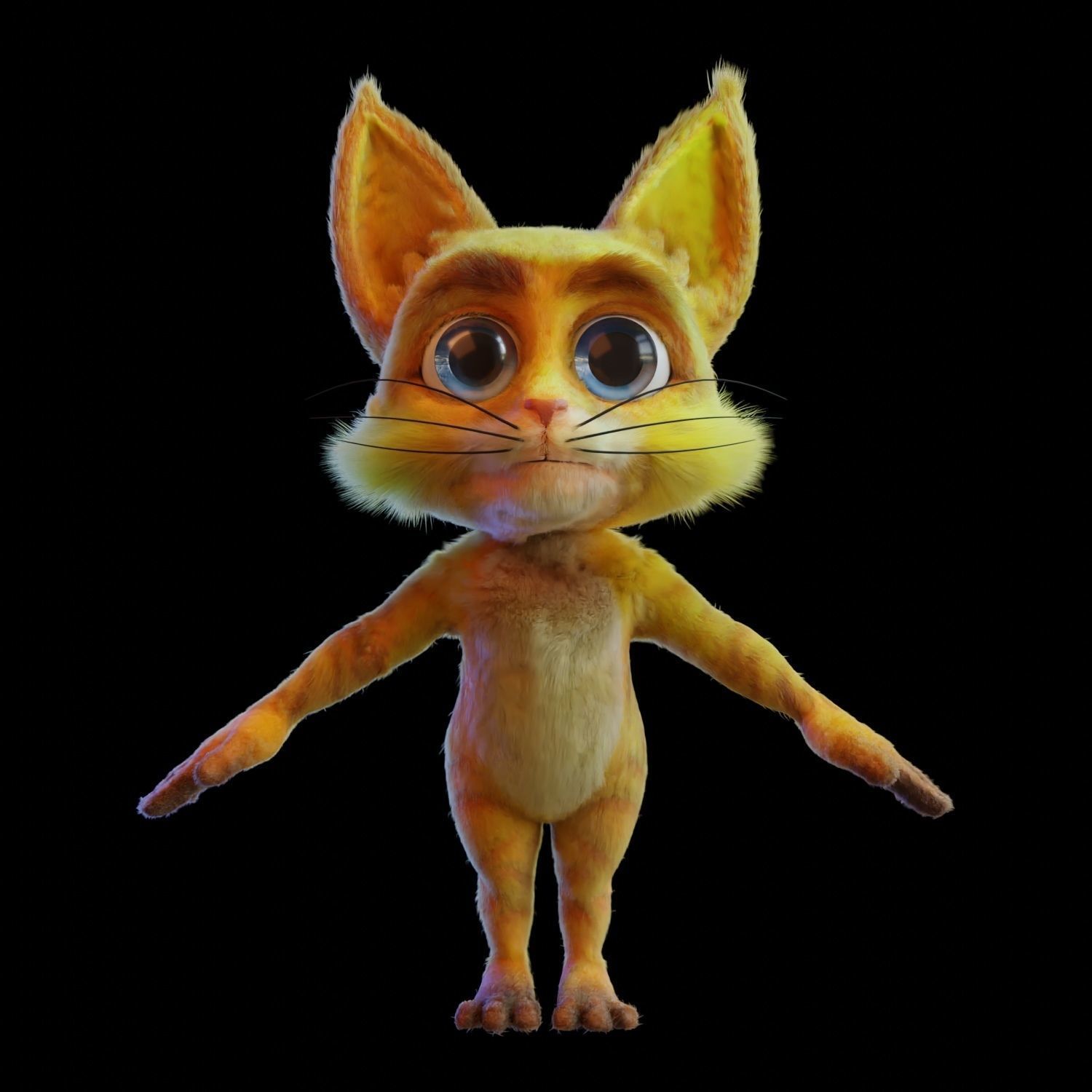 Die Katze Cat Cartoon Character Mascot Low-poly 3D model_7