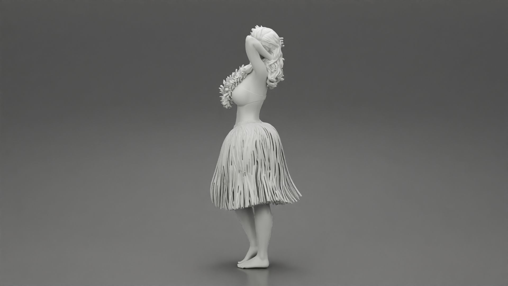 Hula Girl dancing 3D print model_11