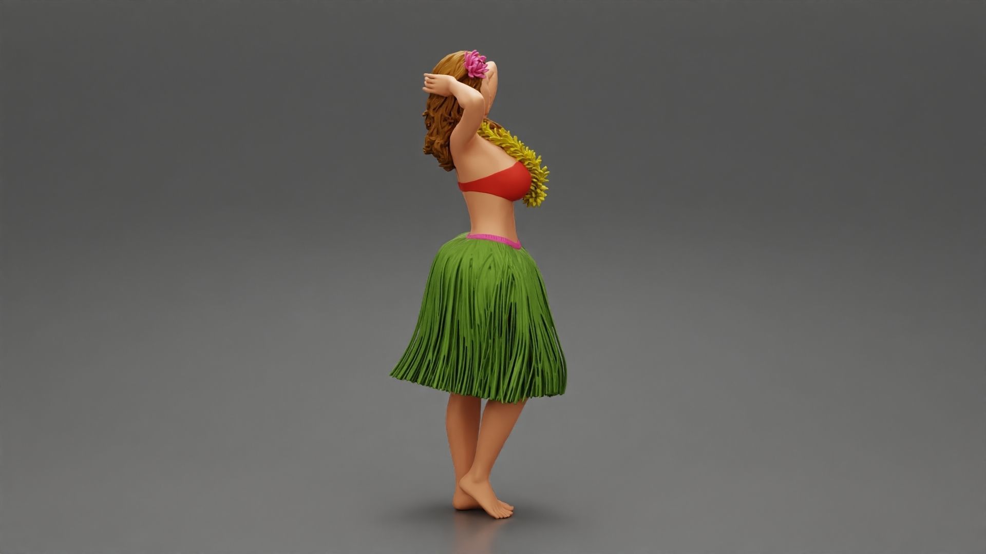 Hula Girl dancing 3D print model_8
