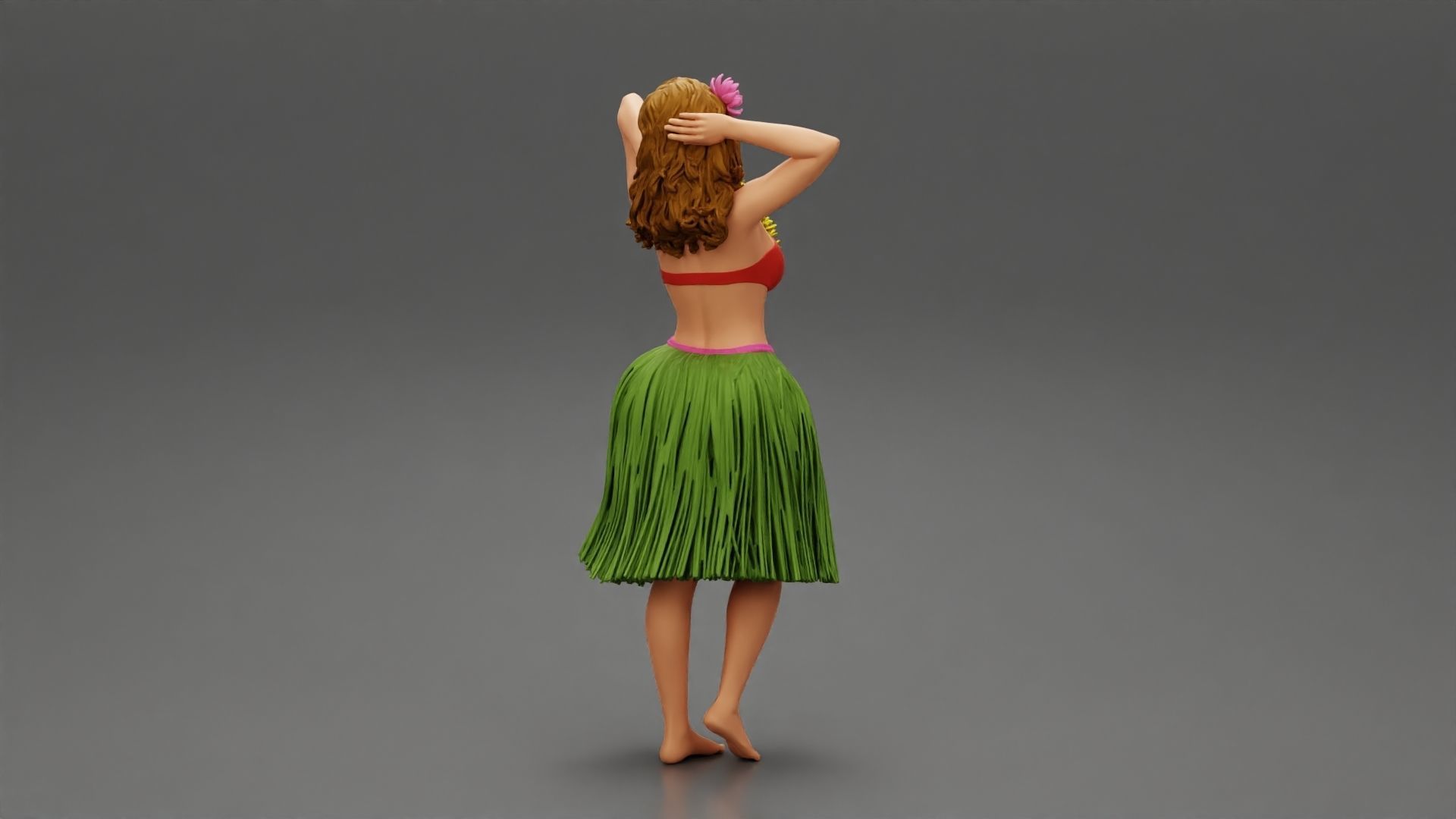 Hula Girl dancing 3D print model_9