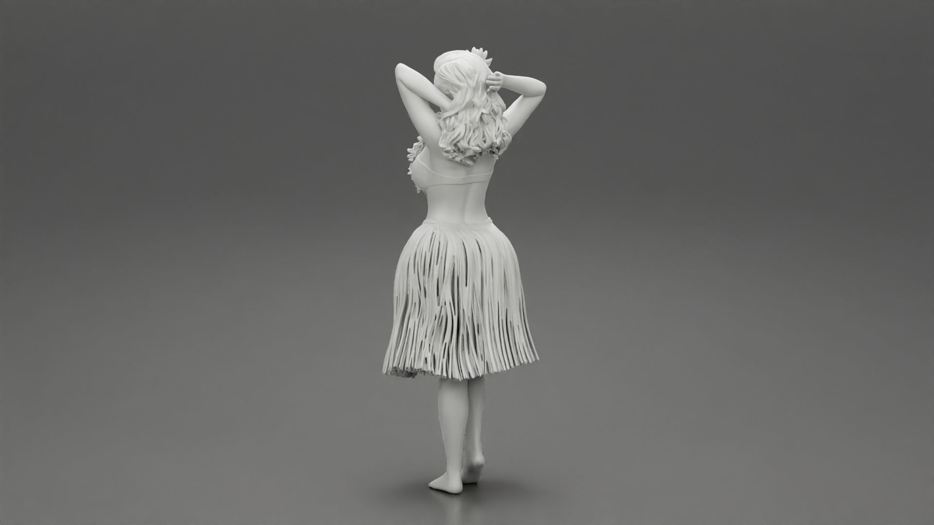Hula Girl dancing 3D print model_10