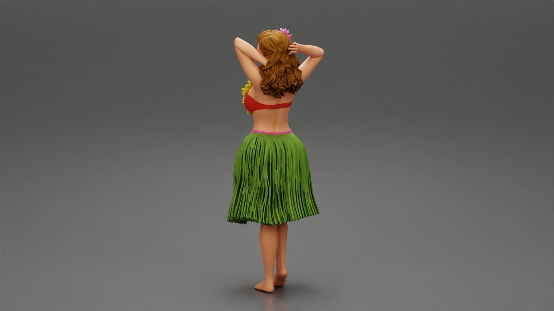Hula Girl dancing 3D print model_4