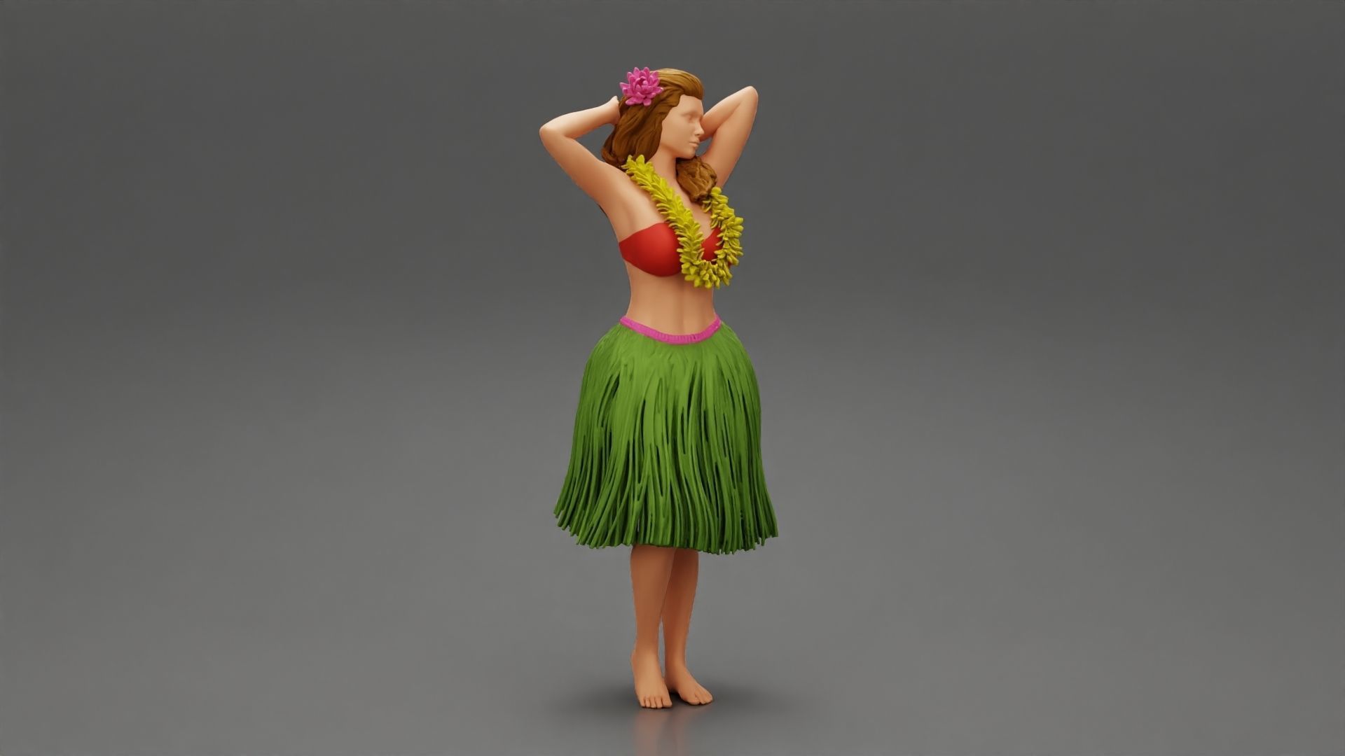 Hula Girl dancing 3D print model_1