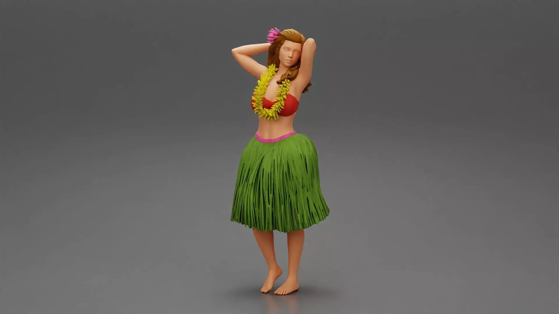 Hula Girl dancing 3D print model_0