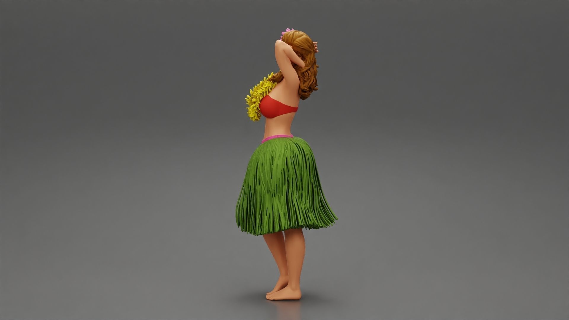 Hula Girl dancing 3D print model_5