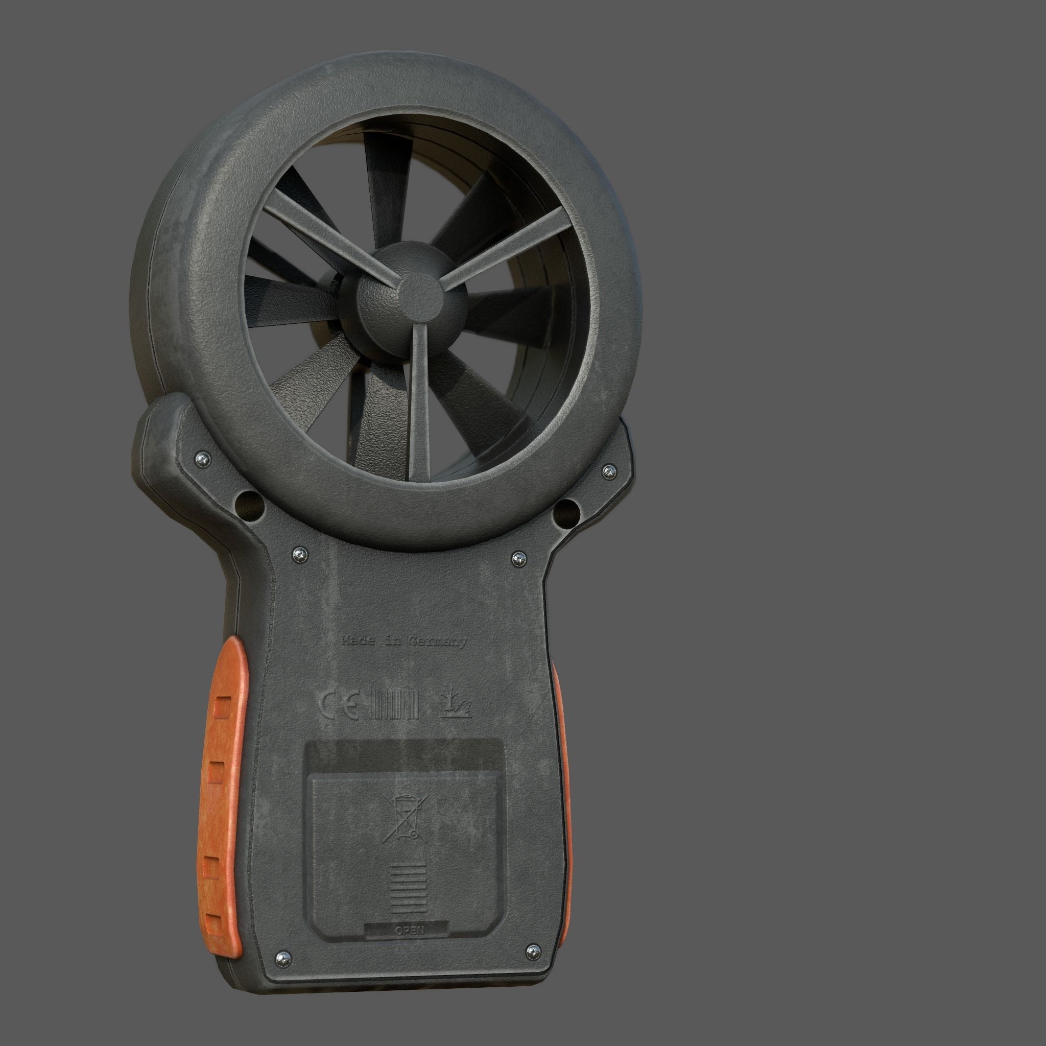 Anemometer fan with digital display Low-poly 3D model_18