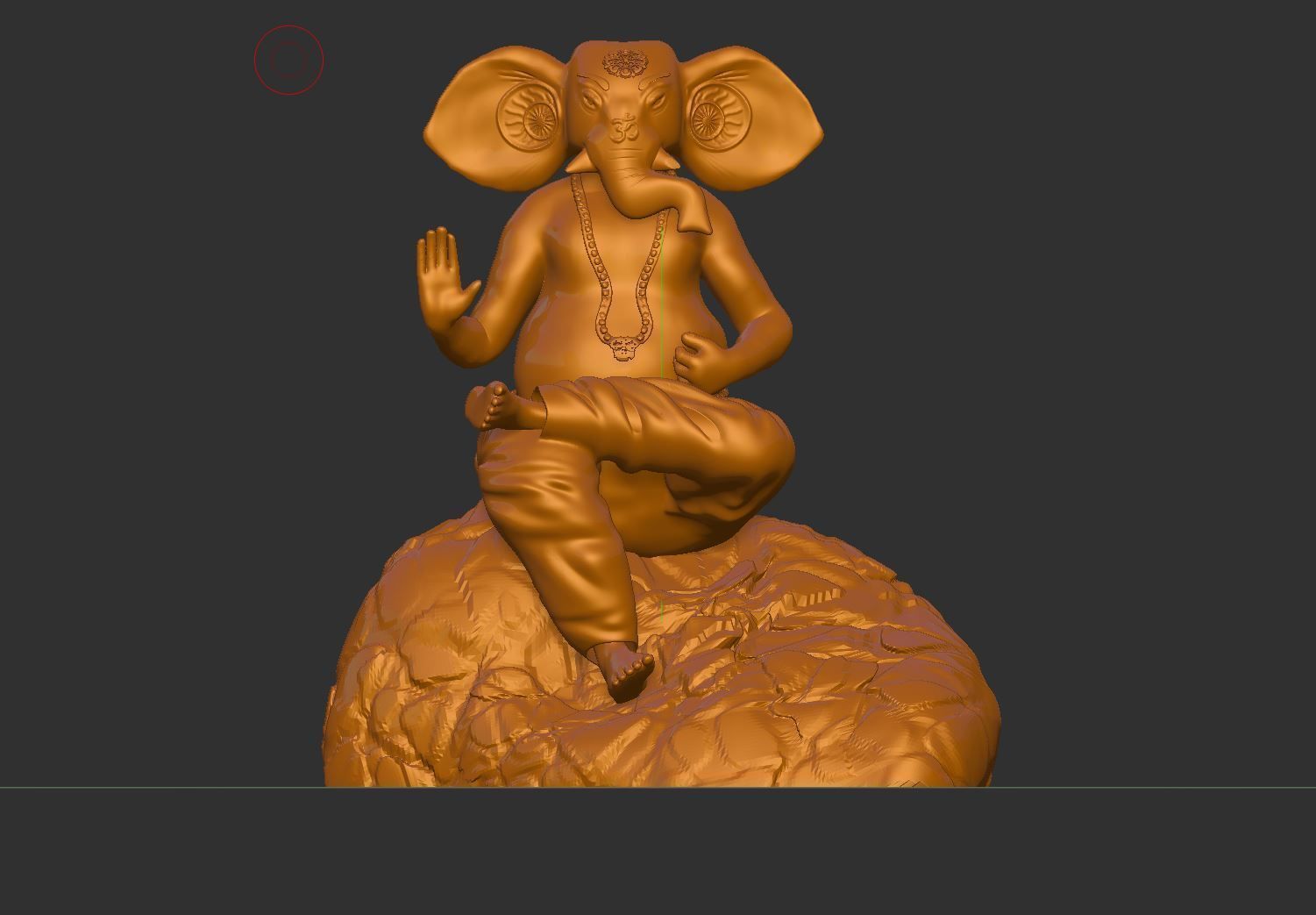 Ganesha 3D print model three statues of elephant on rock 3D print model_10