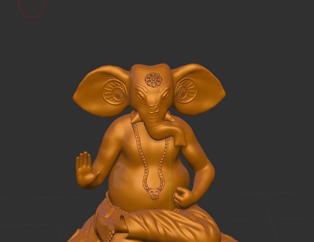 Ganesha 3D print model three statues of elephant on rock 3D print model_1