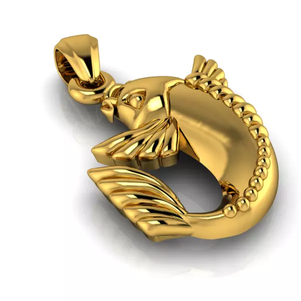KOI FISH NECKLACE PENDANT CHARM 3D MODEL 3D print model