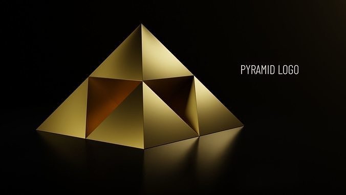Pyramid Egypt Abstract Cube Logo customized Text with studio Free 3D model