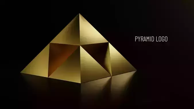 Pyramid Egypt Abstract Cube Logo customized Text with studio Free 3D model
