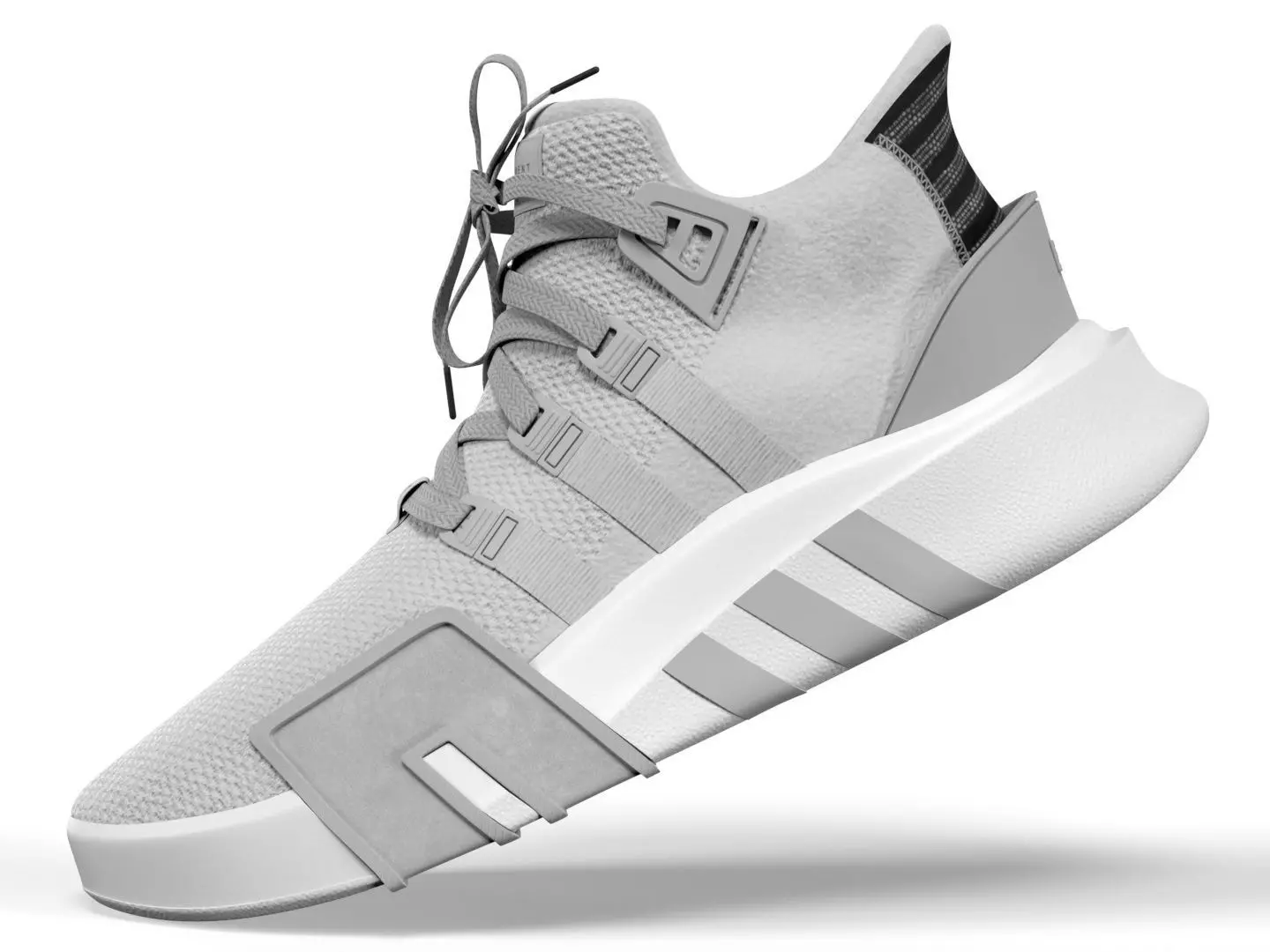 Adidas EQT Bask ADV Gray Low-poly 3D model