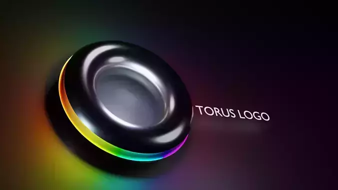 Torus Abstract Logo customized Text with studio lighting Free 3D model