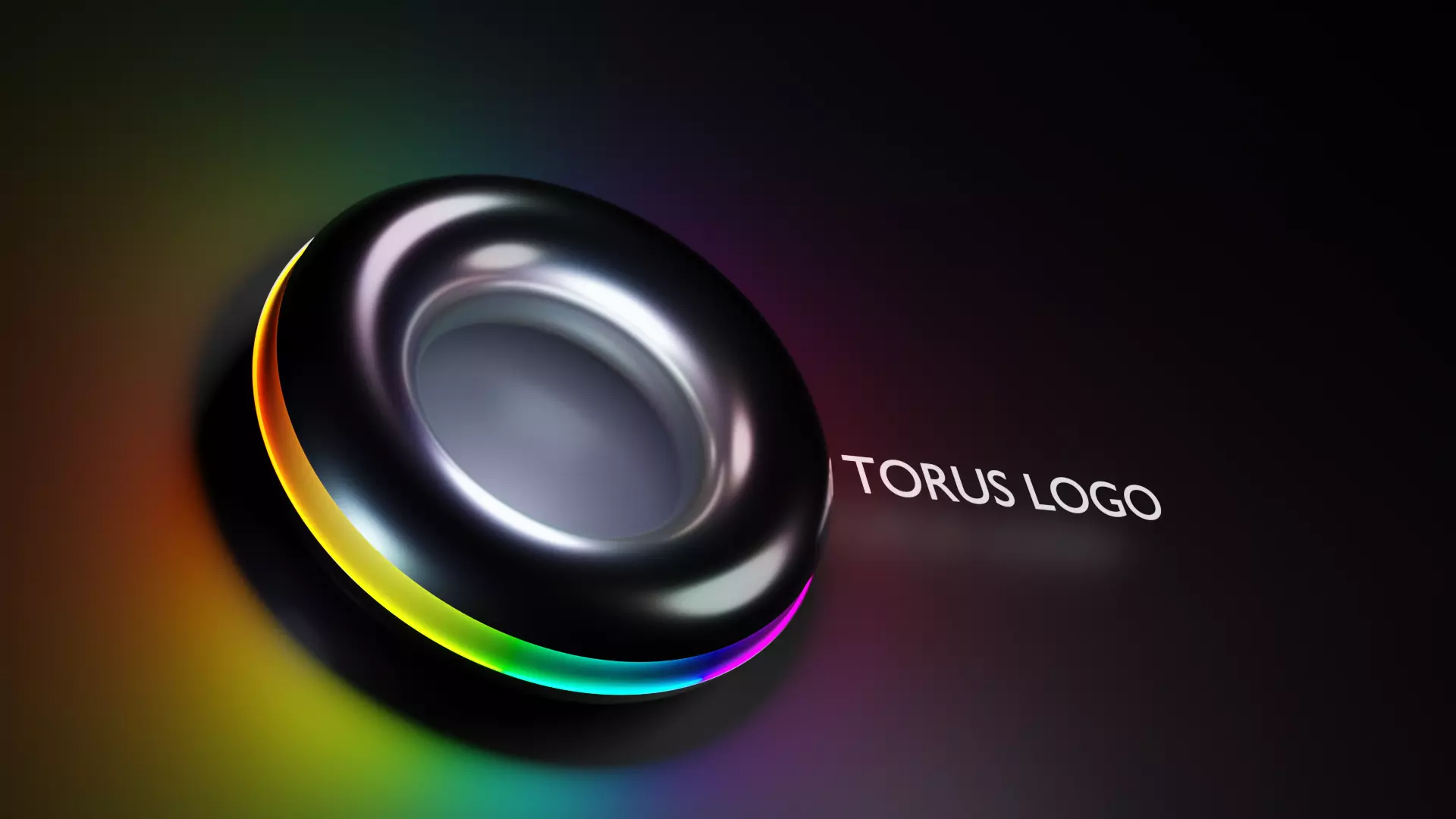 Torus Abstract Logo customized Text with studio lighting Free 3D model